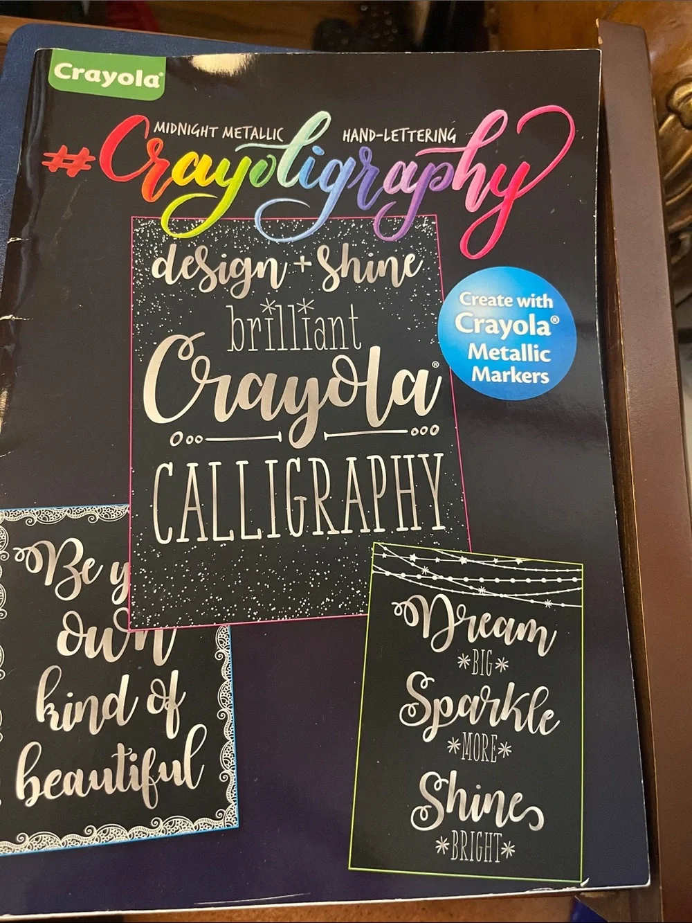 Crayola Crayoligraphy Calligraphy Practice Book with Colorful Metallic Accents